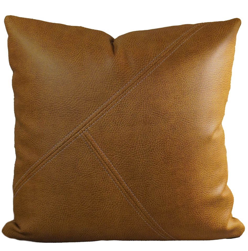Up-Cycled Ultra Leather Bronze Accent Pillow