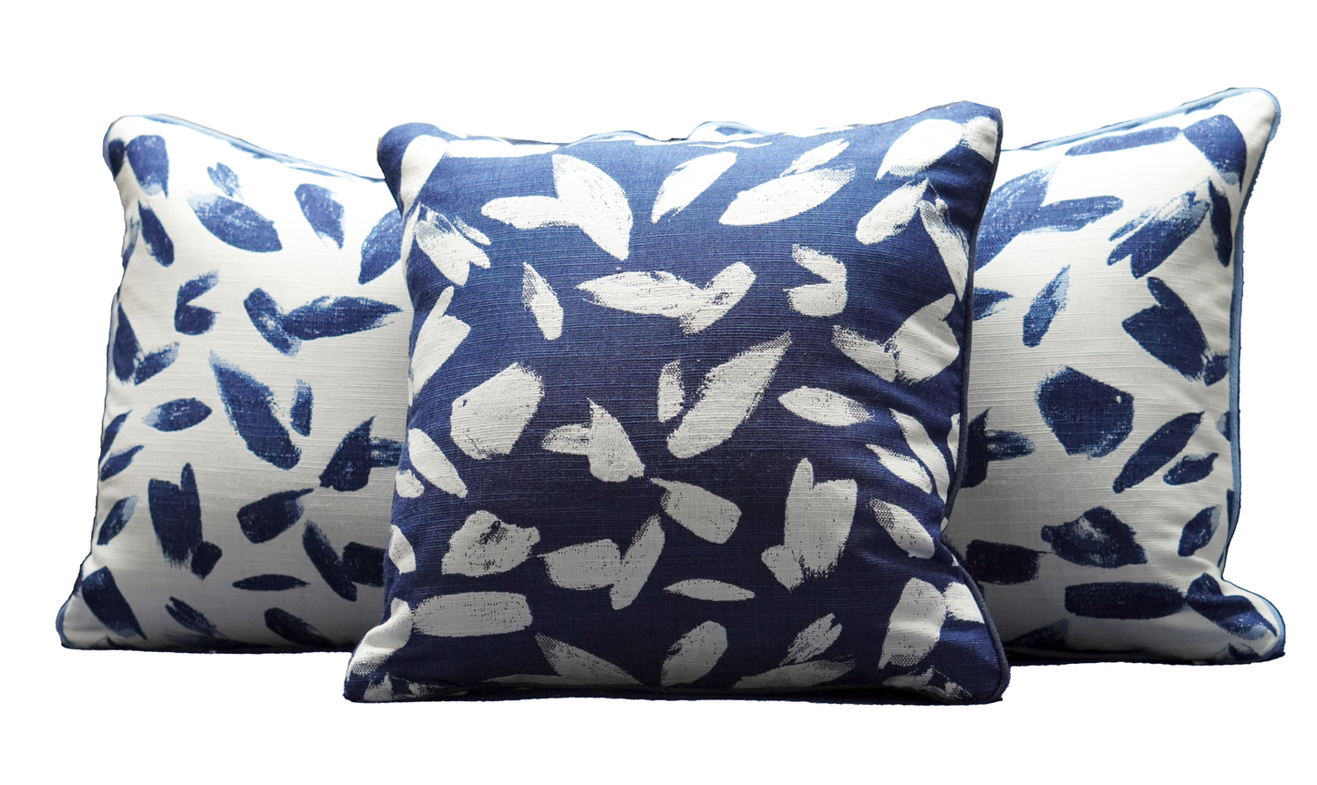 Breezy Lapis Navy & White Pillows