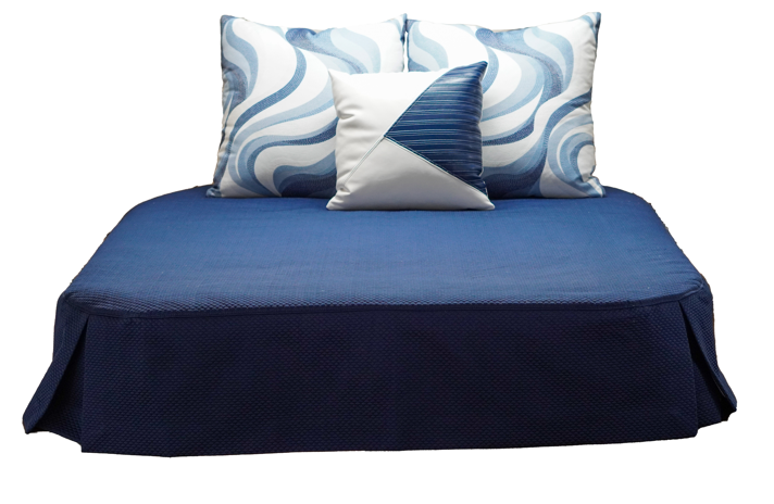 Navy and White Recycled Pillow Displayed with Yacht Bedding