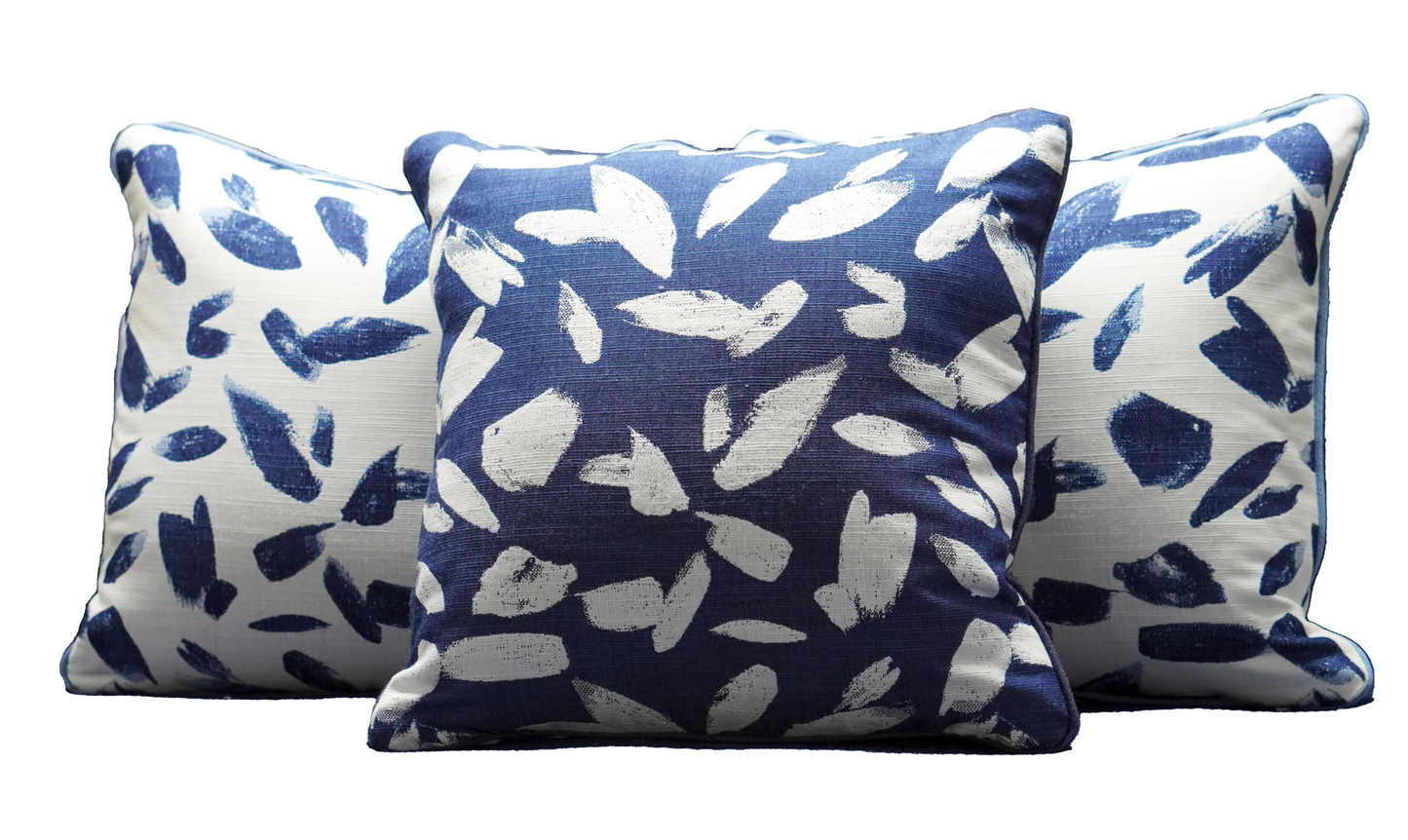 (TESTING) Breezy Lapis Navy & White Pillows